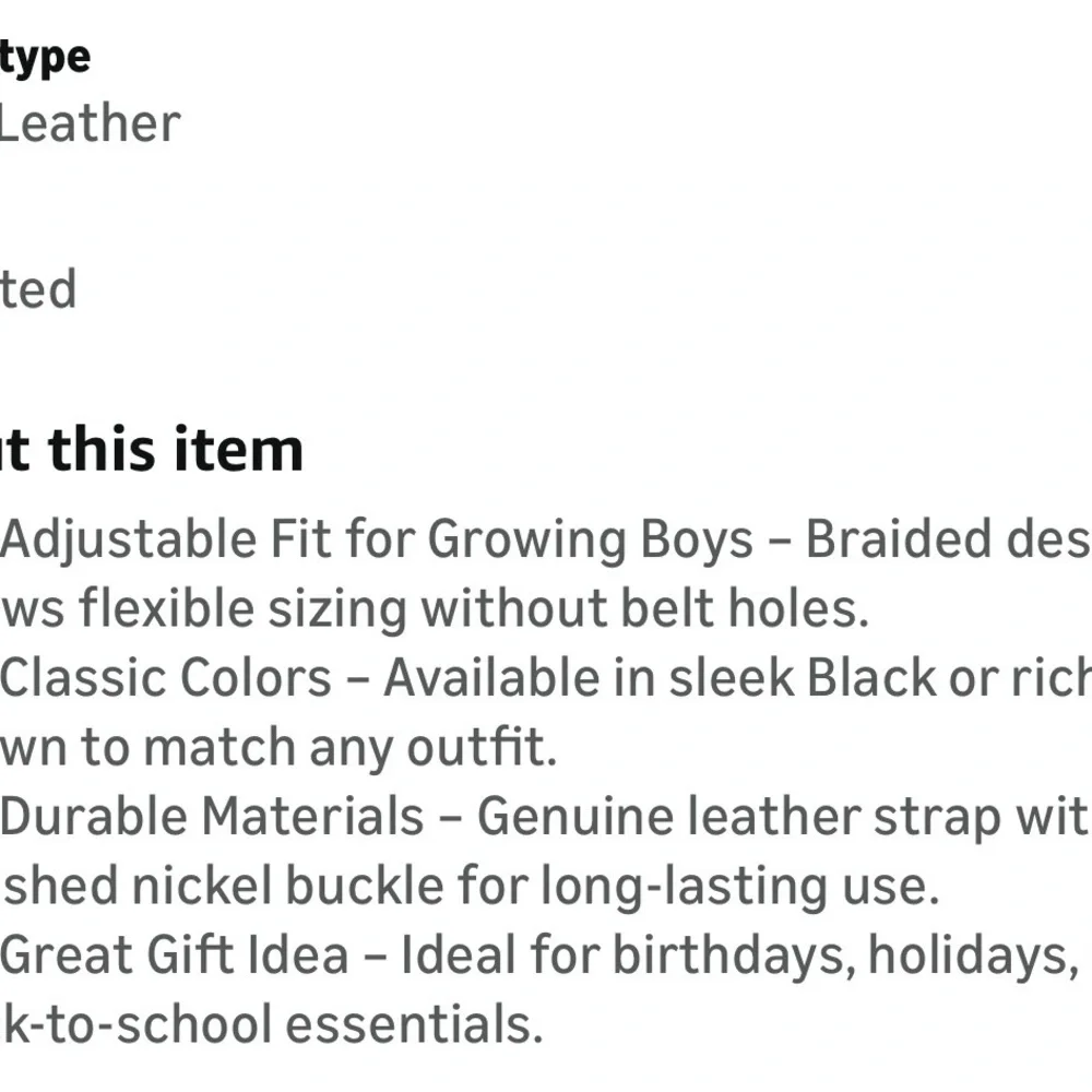 Thomas Bates Boys Braided Leather Belt NWT Size 28